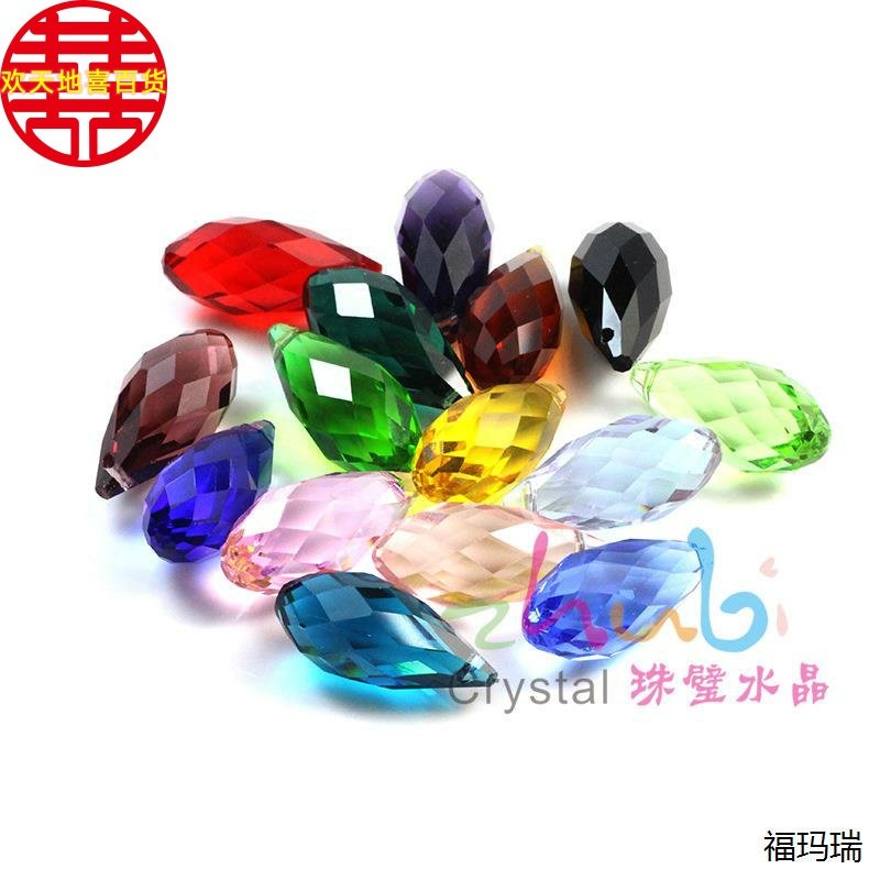 DIY香巴拉饰品配件ebay 速卖通 6*12MM立体横孔刻面水滴水晶吊坠
