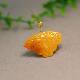 K018 满色缅甸天然A货黄翡翡翠蝴蝶吊坠挂坠