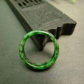 特价 22号圈口满绿天然A货老翡翠戒指指环 8096