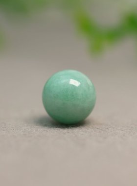 #J679 糯种绿色缅甸天然A货翡翠素面圆珠子 13MM圆珠佛珠顶珠