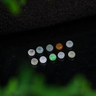 #K930 10颗三彩冰种缅甸天然A货翡翠小算盘珠子