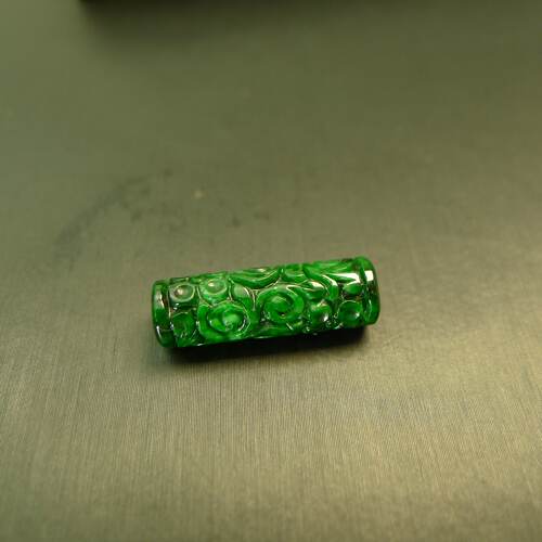 天然翡翠雕花钱币路路通桶珠
