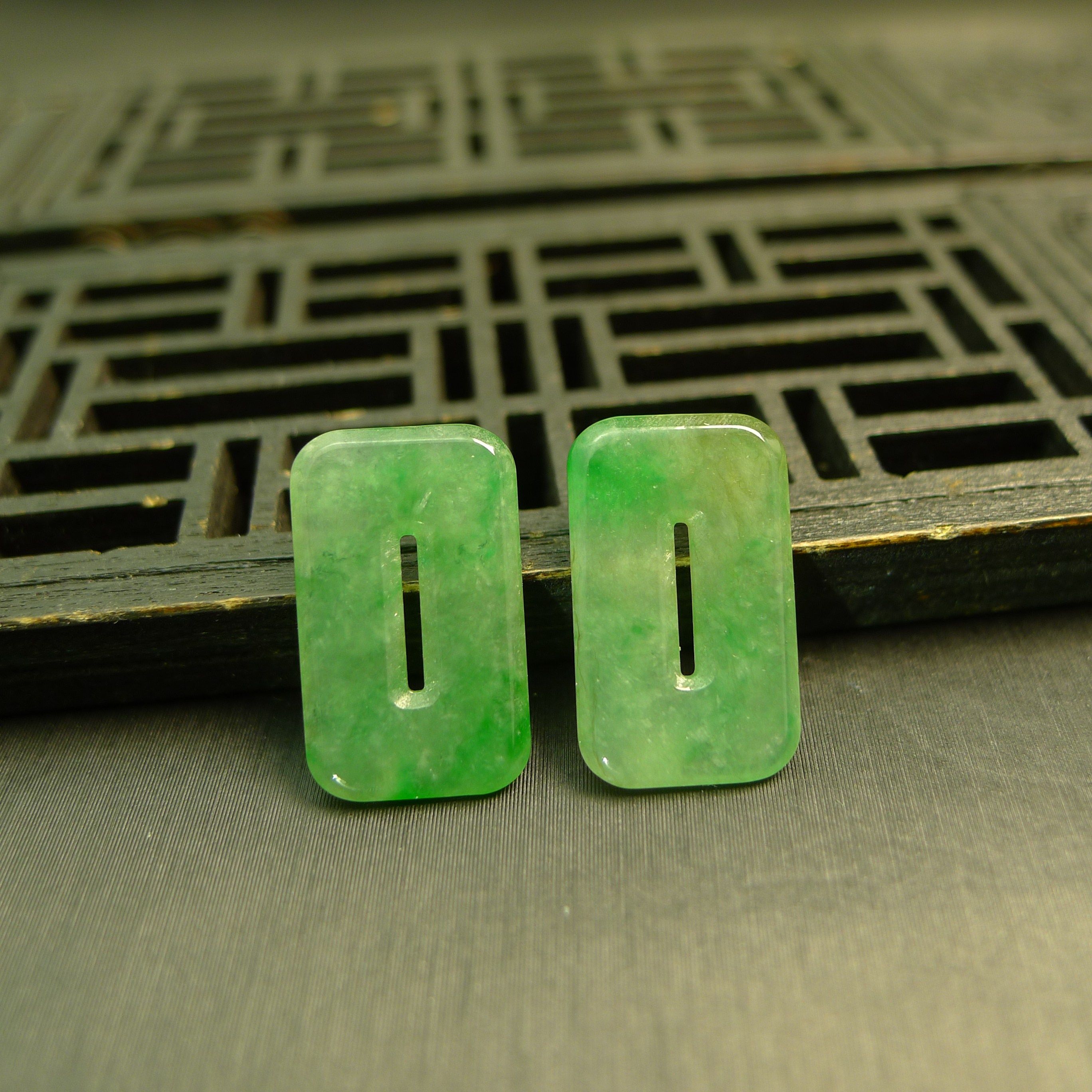 #G618一对冰种阳绿缅甸天然A货翡翠方糖耳坠花片裸石,珠宝/钻石/翡翠,翡翠裸石/蛋面,淘宝优惠券,粉丝福利购,淘宝优惠卷