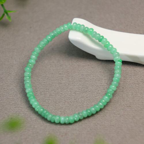 阳绿翡翠算珠子隔珠手串手链