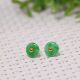 特价 可出鉴定 一对18k金镶嵌冰种阳绿天然A货翡翠平安扣耳钉耳饰