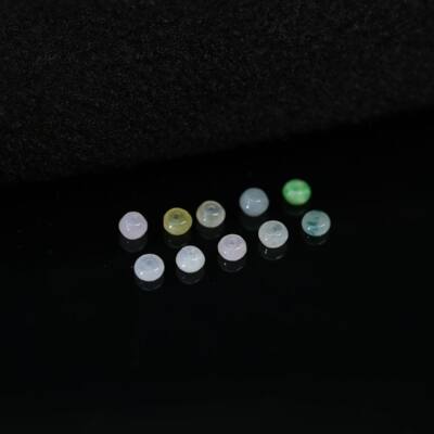 三彩缅甸天然A货翡翠算盘珠子