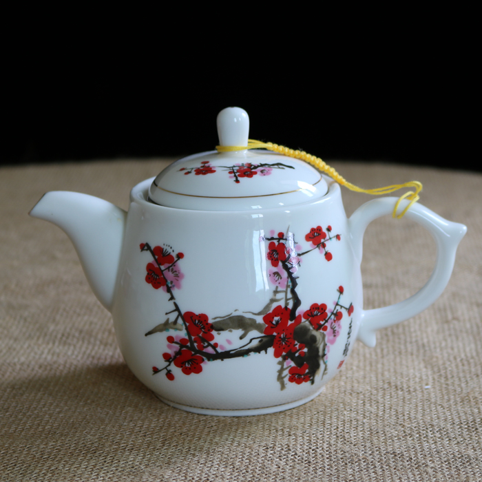 陶瓷茶壶花草茶具泡茶壶带滤网过滤壶500多毫升家用单壶釉上高温