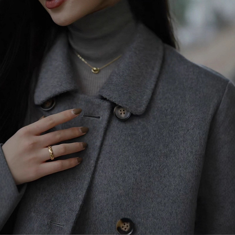 胖mm大码法式复古毛呢外套女