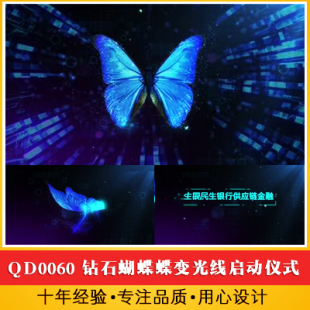 钻石蝴蝶蝶变光线启动仪式年会开场视频 公司项目会议活动发布会