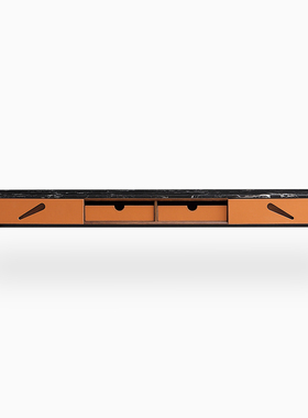 意式轻奢现代极简约风格电视柜橙色贴皮工艺TV-06-生活系列一