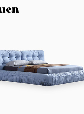 如恩 MILANO云朵床意式极简风格大双人床别墅主卧磨砂布艺床BD184