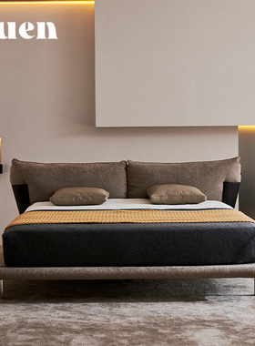 如恩 Blend 悬浮床意式极简约风格布艺床主卧双人床设计师款BD203