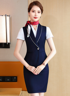 单件/套装空姐马甲职业高铁乘务员珠宝店酒店工作服女售楼部工装