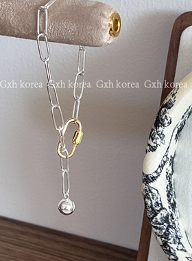 男女925银高级轻奢金色接口手链