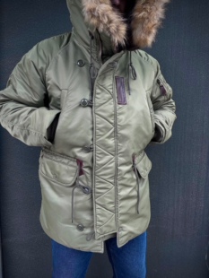 可刀纯原地勤服N3B飞行服棉服真毛领中长款棉衣羊毛毡棉服配牛皮