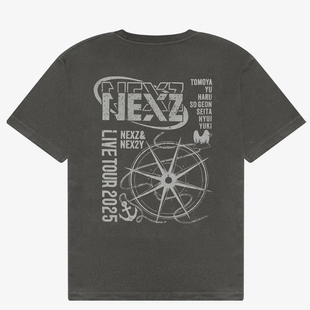 NEXZ LIVE TOUR 2025 ONE BITE明星tee复古水洗圆领短袖T恤半袖衫