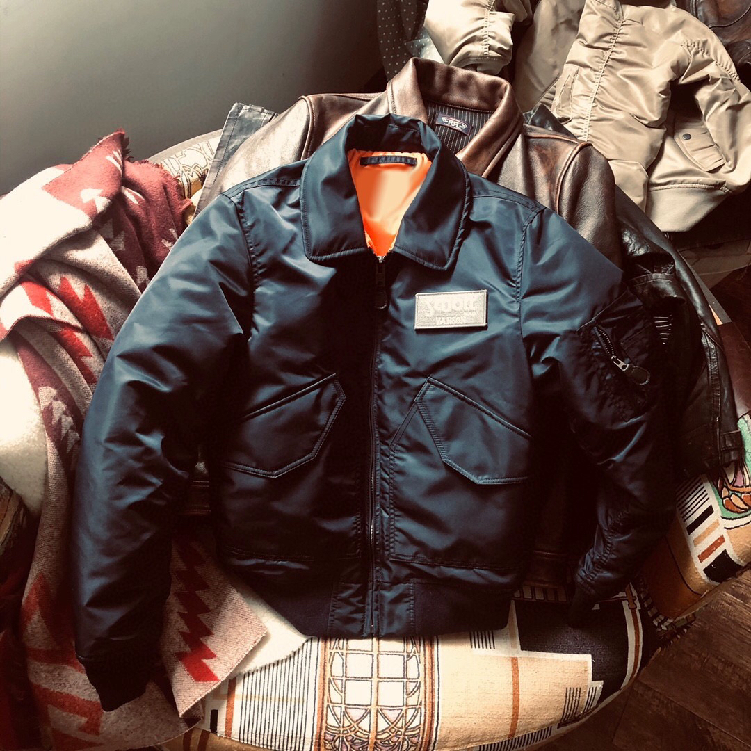 联名双胸卡45P飞行夹克Double G日产男女棉服翻领棉衣杜邦三防