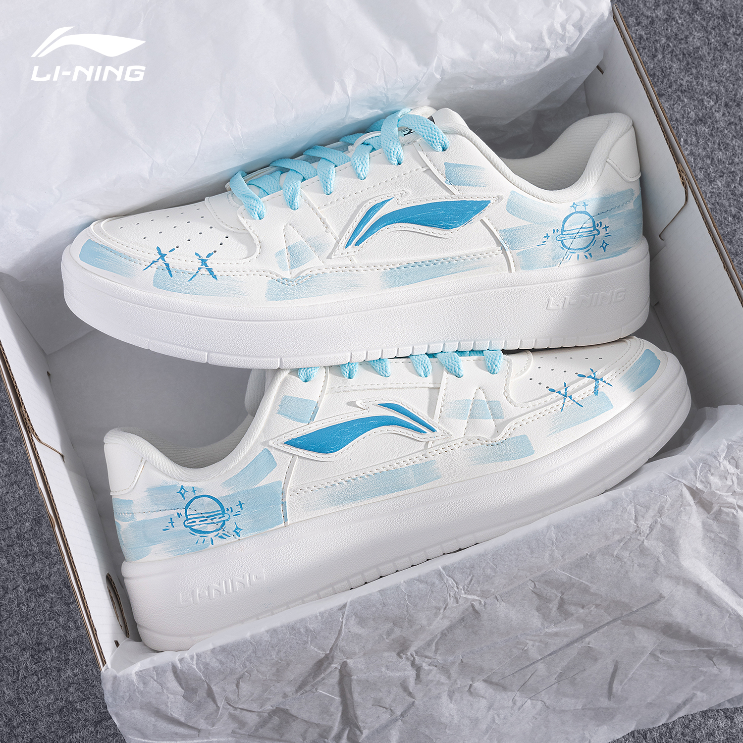 李宁板鞋月临系列定制创意涂鸦