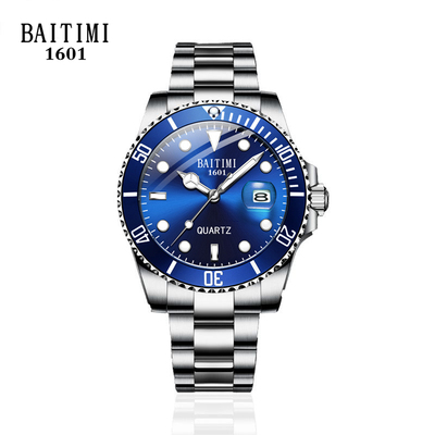 BAITIMI绿水鬼男士手表男款全自动机芯表商务休闲防水夜光石英表