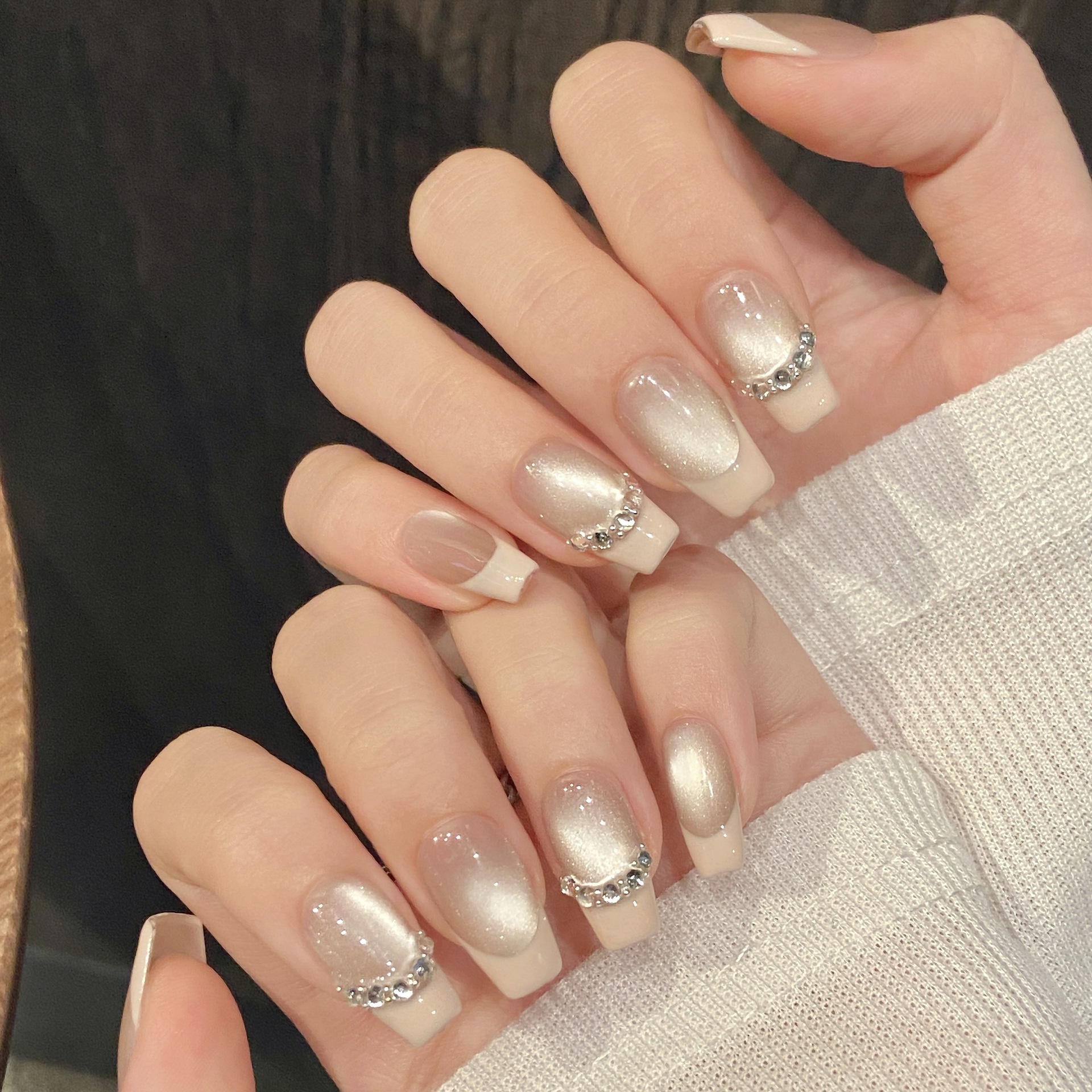 艺禾千金法式闪钻玻璃珠猫眼穿戴