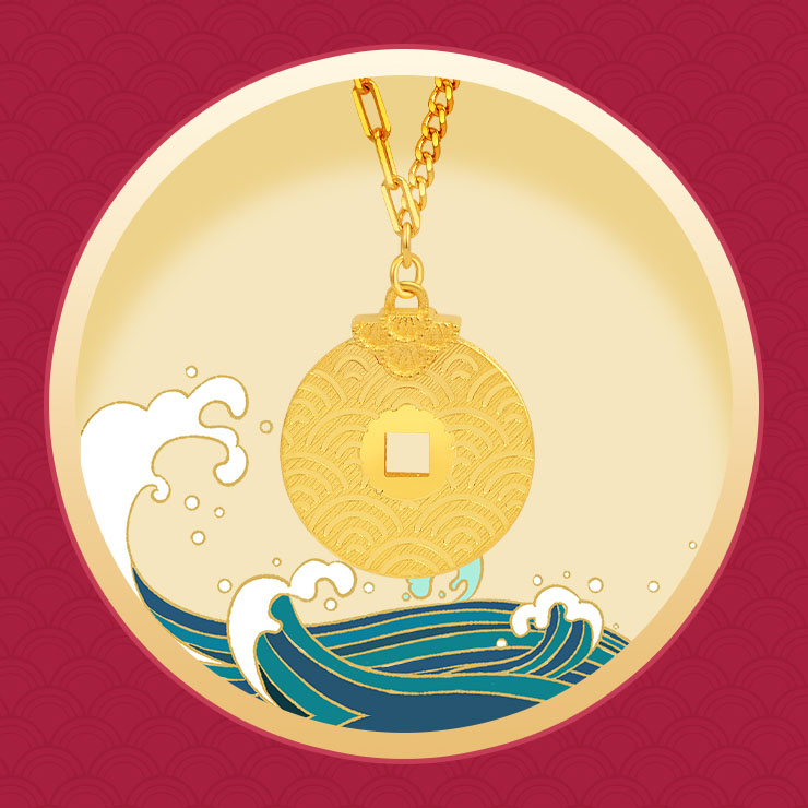 老庙黄金昇平四海足金AB链项链