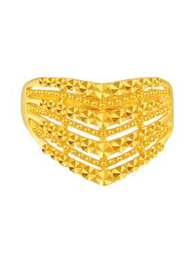 老庙足金公主皇冠活口戒指