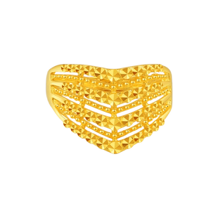 老庙黄金足金999公主皇冠活口戒指多层车花仿钻在逃公主送女友礼