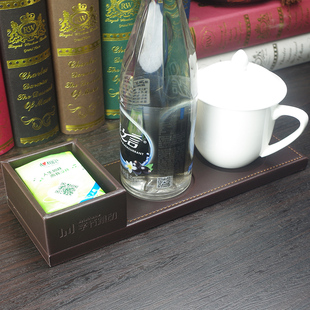 商务会议杯垫酒店会议杯托糖果盒皮革茶水杯垫笔槽办公用品定制