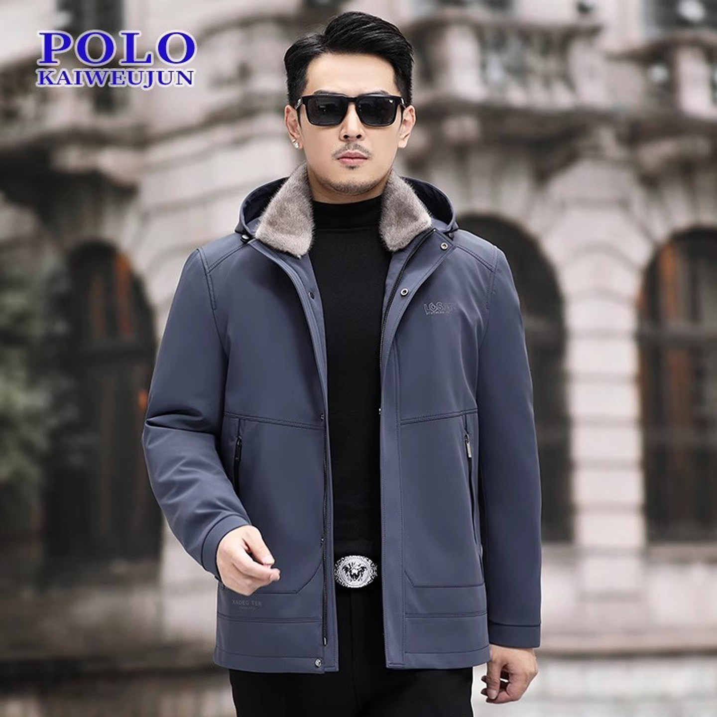 派克服男貂内胆冬季皮毛一体水貂新款高端可拆卸海宁皮草派克服男