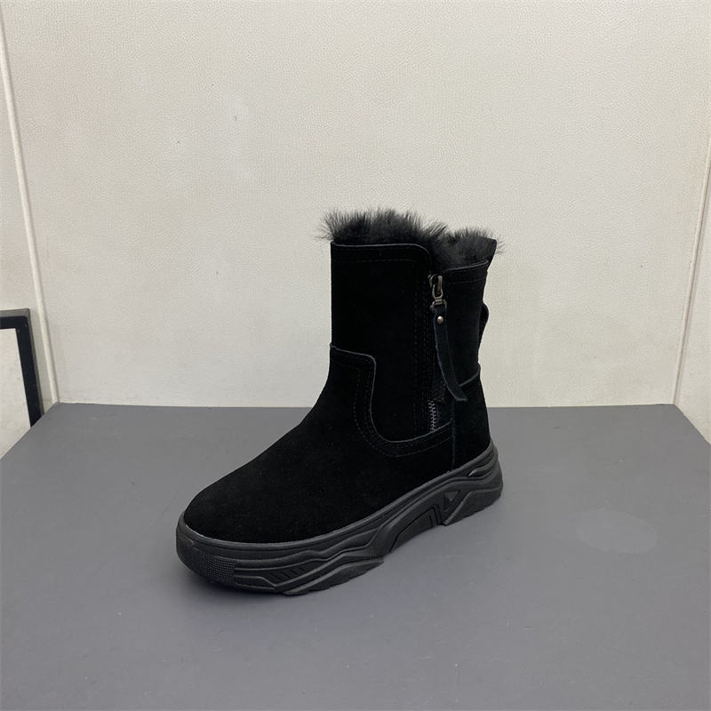 厚底圆头加绒日常雪地靴