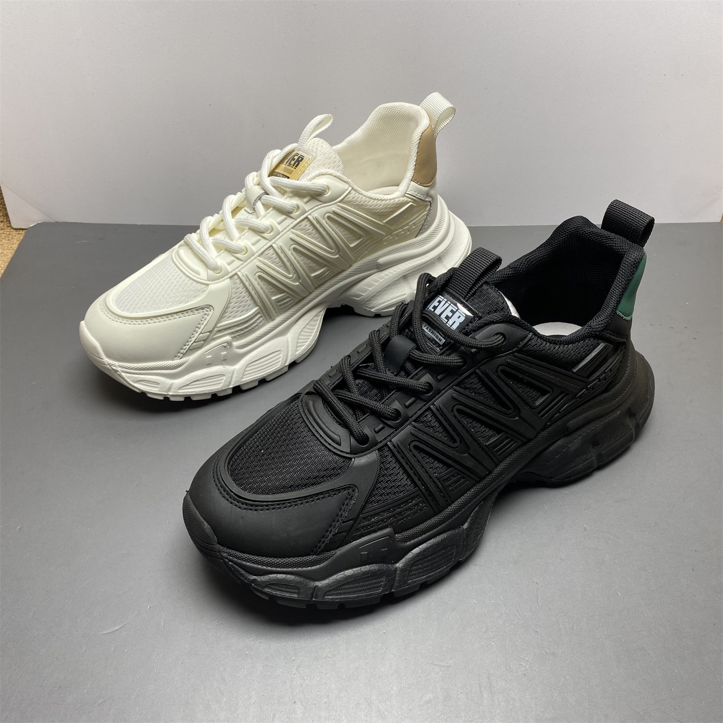 老爹鞋系带圆头松糕底休闲鞋男