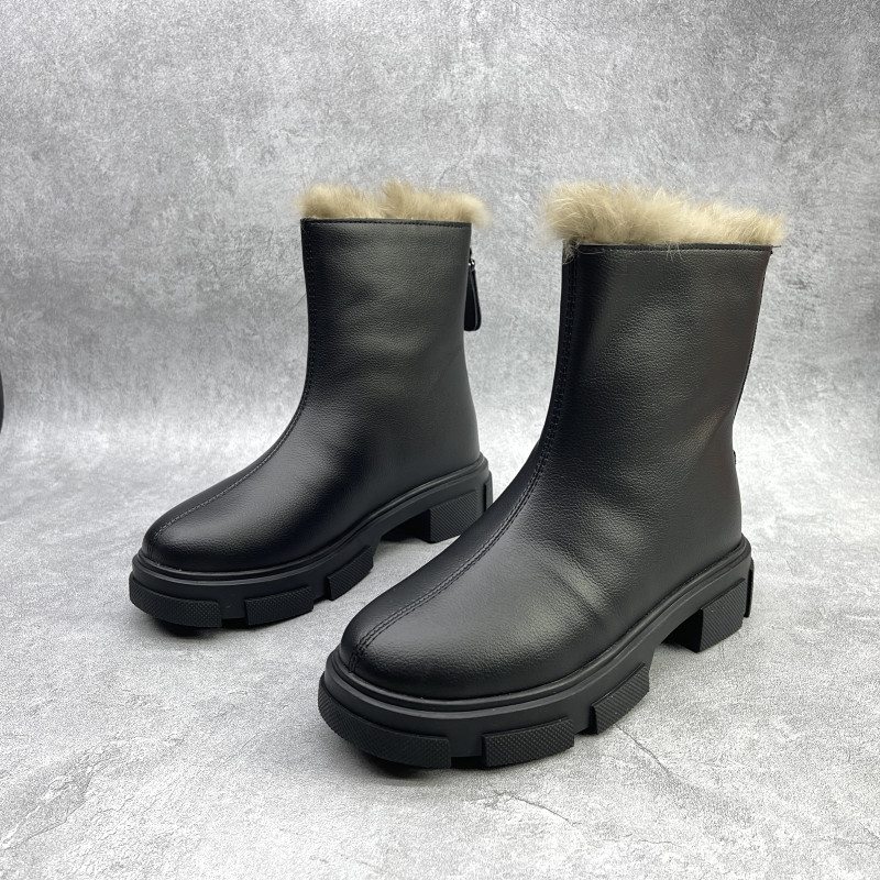 品牌断码真皮鞋子女2023新款爆款秋款靴子圆头方跟加绒复古马丁靴,女鞋,马丁靴,淘宝优惠券,粉丝福利购,淘宝优惠卷