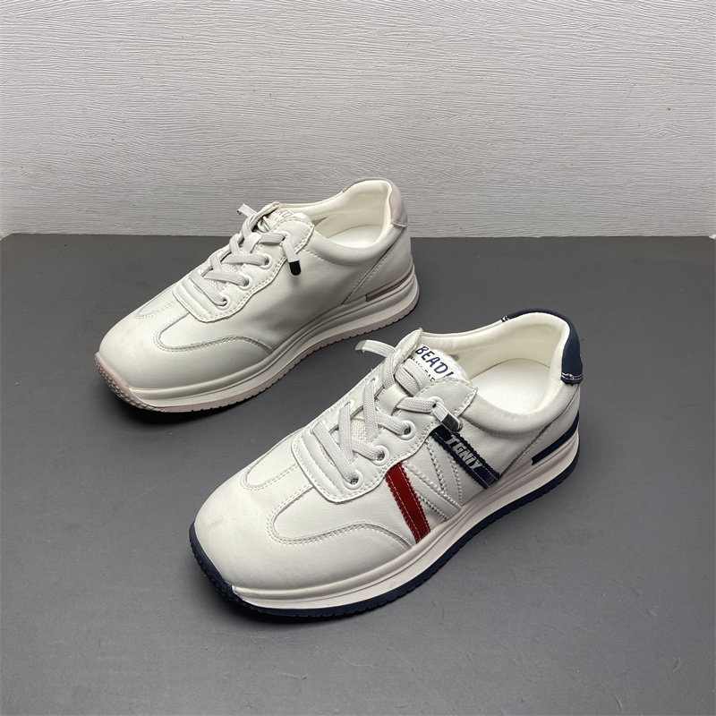 品牌撤柜真皮女鞋2025新款春季牛皮小白鞋圆头平底软底百搭休闲鞋,女鞋,时尚休闲鞋,淘宝优惠券,粉丝福利购,淘宝优惠卷