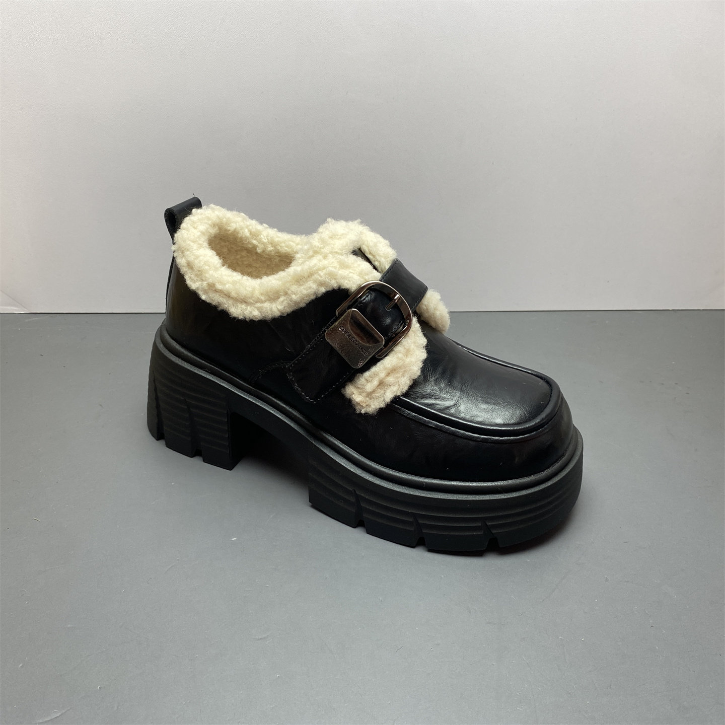 品牌撤柜女鞋2025新款冬季英伦风圆头高跟厚底加绒保暖百搭棉鞋女,女鞋,浅口单鞋,淘宝优惠券,粉丝福利购,淘宝优惠卷