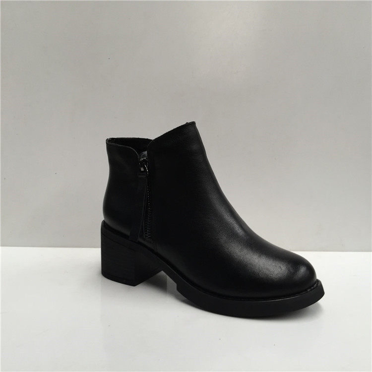 断码真皮女靴秋靴女百搭新款薄粗跟中跟头层牛皮舒适日常短靴子女,女鞋,时装靴,淘宝优惠券,粉丝福利购,淘宝优惠卷