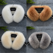 秋冬皮草仿狐狸毛男女棉服大衣白色大毛领子围脖单买通用百搭环保