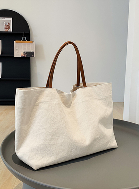 帆布包定做单肩大容量广告宣传环保购物袋diy纯色帆布袋可印制log