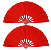 校园之花儿童8 12寸红色功夫扇舞蹈扇大小号双面扇子 包邮 10把