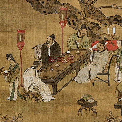 明仇英春夜宴桃李园图Z高清电子图片8M装饰宣传素材