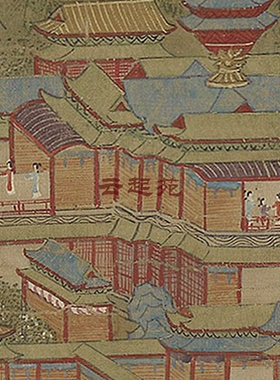 宋赵伯驹X山台榭图J高清电子图片869M装饰宣传素材