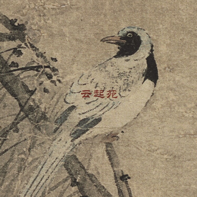 元夏叔文柳汀聚禽图Z高清电子图片736M装饰宣传素材