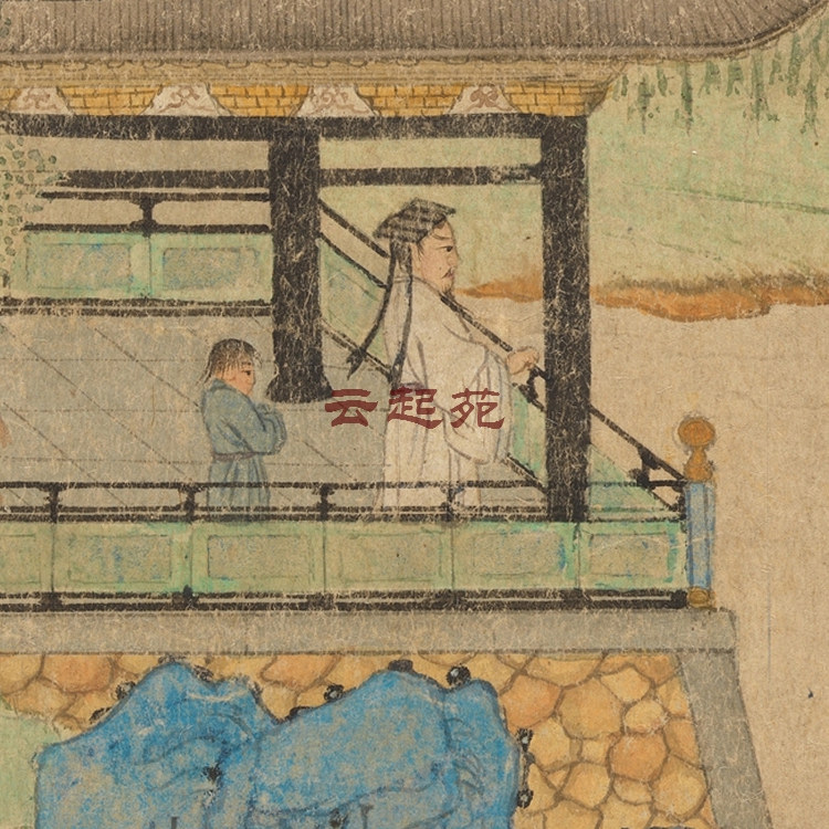 元钱选王羲之观鹅图J高清电子图片932M装饰宣传素材