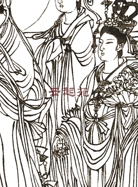 唐吴道子八十七SX图J白描高清电子图片629M装饰宣传素材