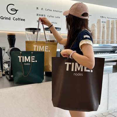 肩背打钉无纺布手提袋定制