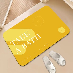 2025新款 简约浴室门口地垫硅藻泥吸水垫卫生间进门脚垫厕所防滑垫