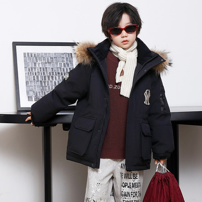直销男童羽绒服儿童中长款中大童2024新款洋气男大童冬季男款