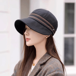 时尚 2025新款 简约拼色鸭舌帽子女韩版 春秋季 百搭遮脸 2024新款