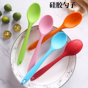 厨房用品 耐高温奶嘴级硅胶多色小汤勺 2025新款 家用糖果色小汤匙