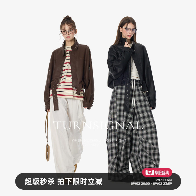 TurnSignal短款皮衣外套女酷飒风图片
