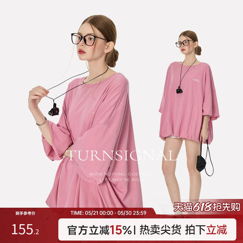 TurnSignal潮牌圆领短袖T恤女